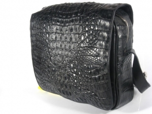 Мужская сумка из кожи крокодила BC Bulgari(DCM 70 black)