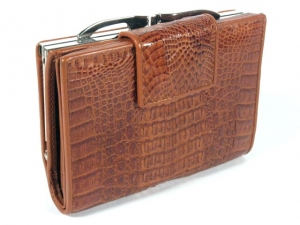 Кошелёк женский из кожи крокодила River (PCM 254-H Cognac)