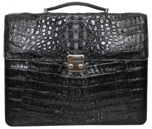 Мужской портфель из кожи крокодила (DCM 48 Black)