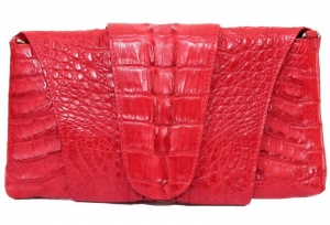 Женская сумка из кожи крокодила (FCM 320 Fire red)