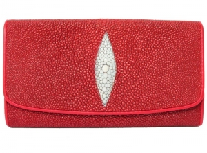 Кошелёк из кожи ската (ST 52 Fire red)