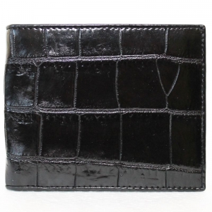 Мужской кошелёк из кожи крокодила (ALM 03 B Black)