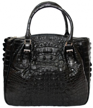 Женская сумка из кожи крокодила (ALH 709 Black)
