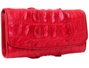 Кошелёк из кожи крокодила (PCM 03 BT Fire red)